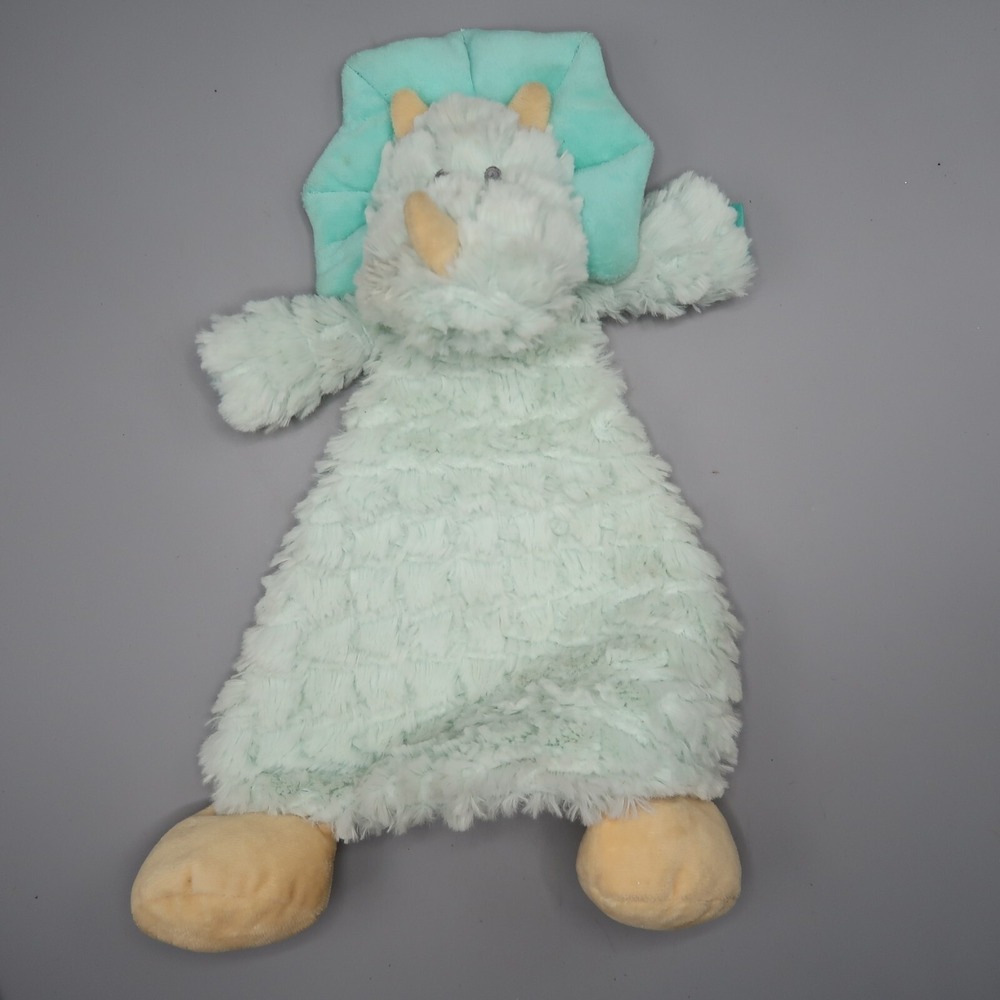 Baby Security Blanket‎ Triceratops Dinosaur Lovey Plush Toy Demdaco Dino Blue